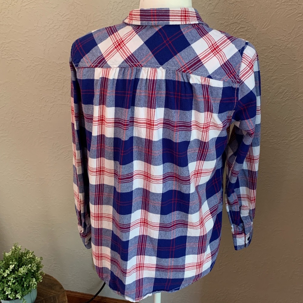 Hippy laundry plaid flannel button down. Size: L - Picture 5 of 12